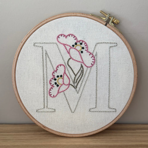 Le patron de broderie numérique PDF Monogramme Coquelicots