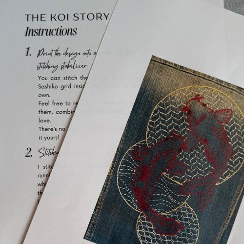 L'Histoire de la Carpe Koï - Motif de Broderie Sashiko PDF